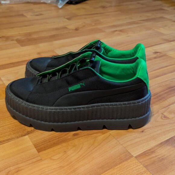 Puma Women's Black and Green Platform Sneakers - Picture 5 of 6